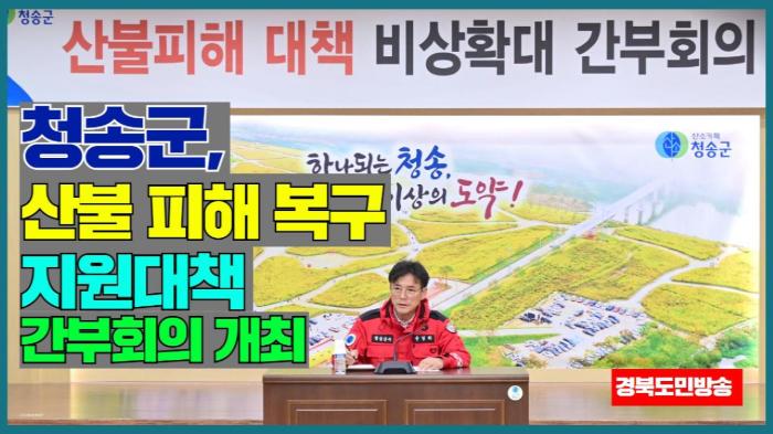 청송군청 윤경희군수 산불 피해 복구 지원대책 간부회의 개최 기사 이미지