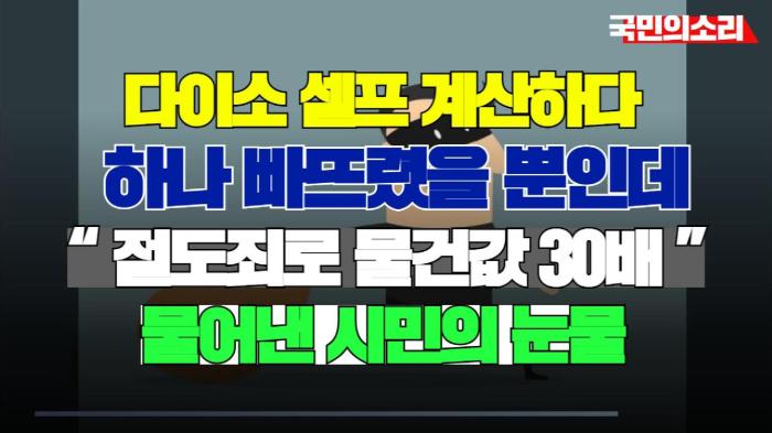 다이소 셀프 계산하다 하나 빠뜨렸을 뿐인데”… 절도죄로 ‘물건값 30배’ 물어낸 시민의 눈물 기사 이미지